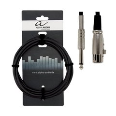 Кабель мікрофонний Alpha Audio Pro Line XLR(f)/Mono Jack 6,3 мм (1,5 м) 190.570